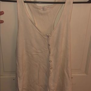 Urban Outfitters cream-white Henley tank top